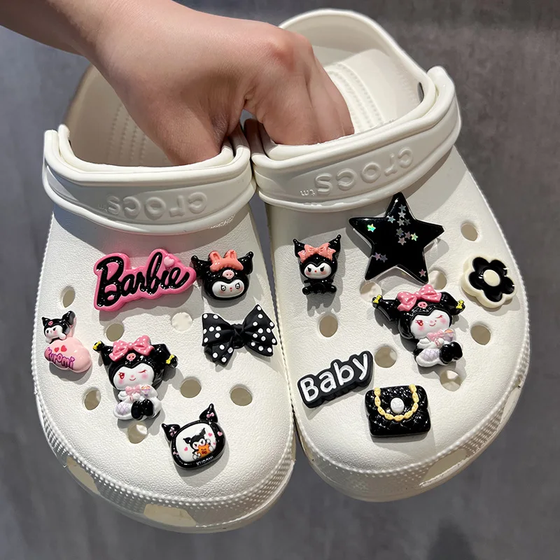 

Barbie kulomi hole shoes accessories shoes buckle shoes flower pentagram diy accessories removable decorative buckle accessories