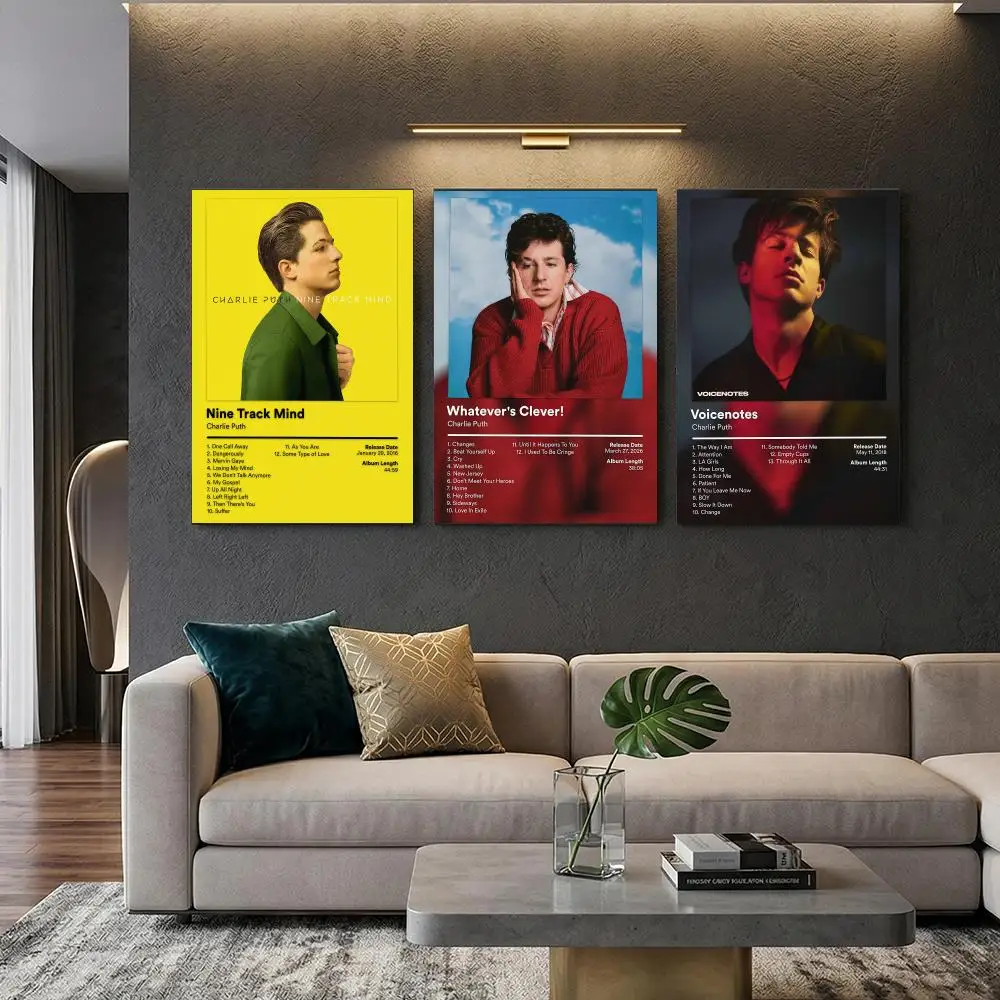 Singer C-Charlie Puth Poster Modern  Wall Art Aesthetic Minimalist Bedroom Decor Cafe Home Gift