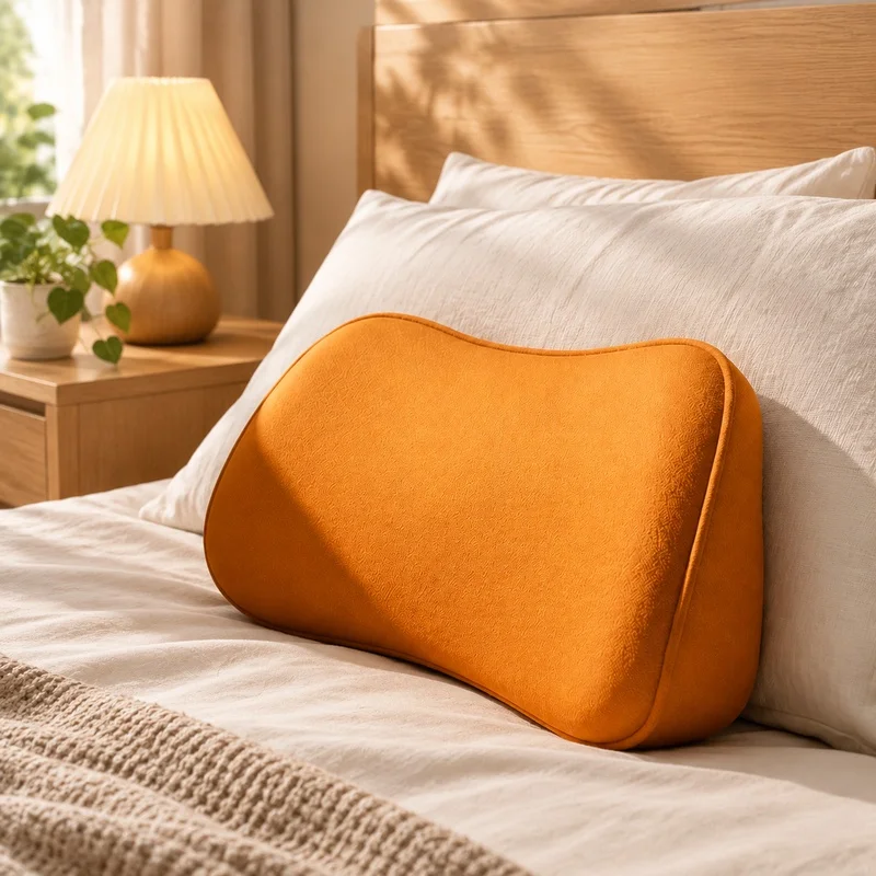 Ergonomic Memory Foam Lumbar Support Pillow for Car and Office Chairs with Breathable Fabric for Enhanced Waist Comfort