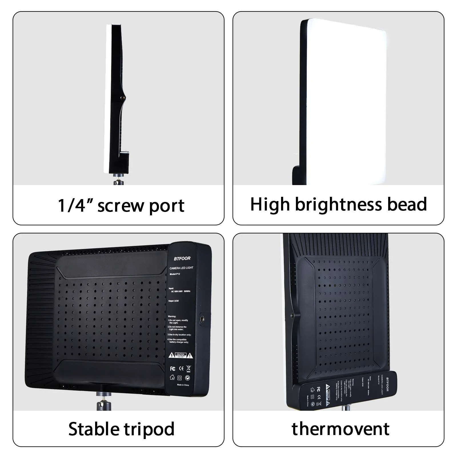 12 inch LED Video Light for Live Streaming Photo Studio Light Panel Photography Dimmable Flat-panel Fill Lamp 3000-6500K