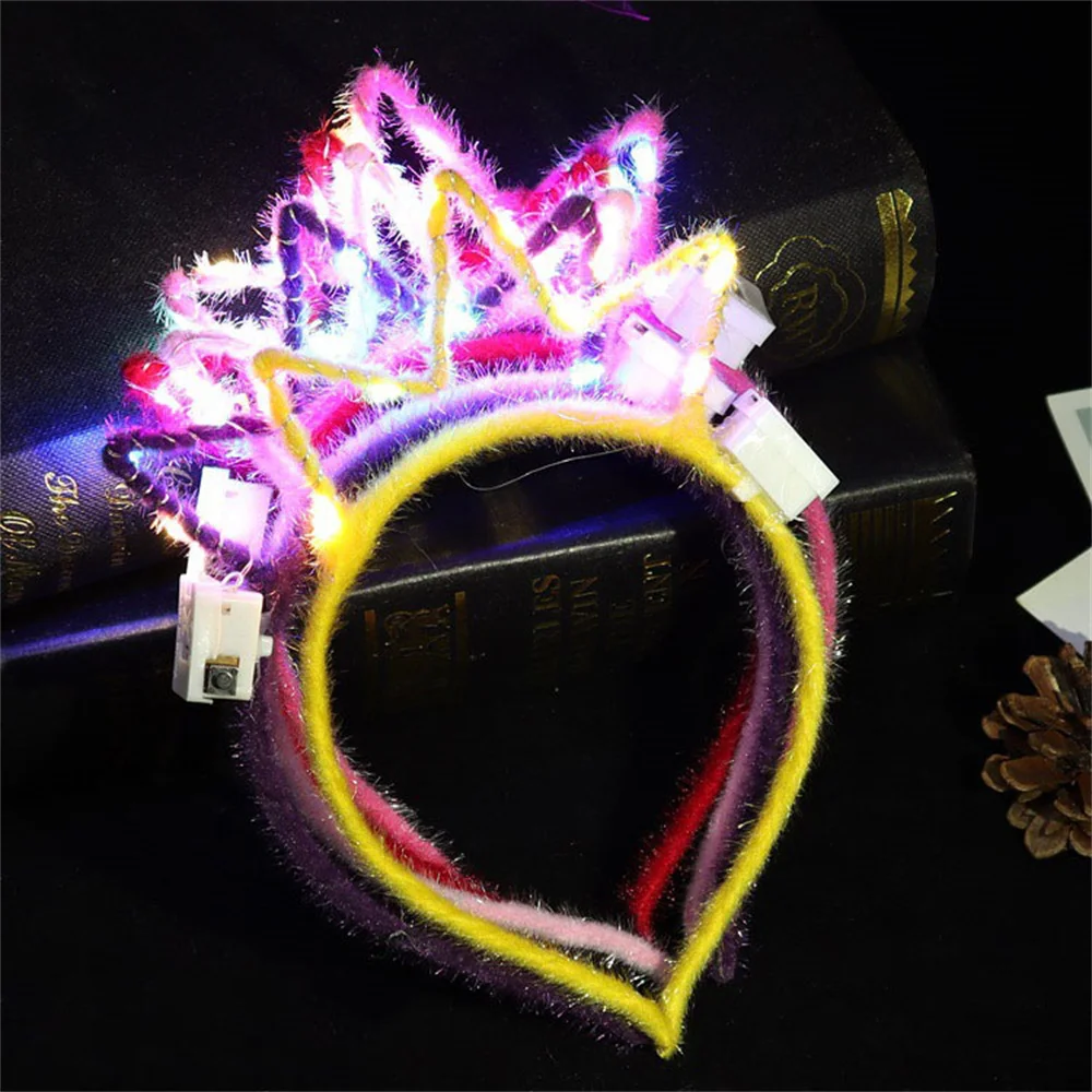 1 pz Led orecchie da coniglio fascia donna ragazza incandescente coniglio copricapo lampeggiante natale capodanno compleanno accessori per capelli luminosi