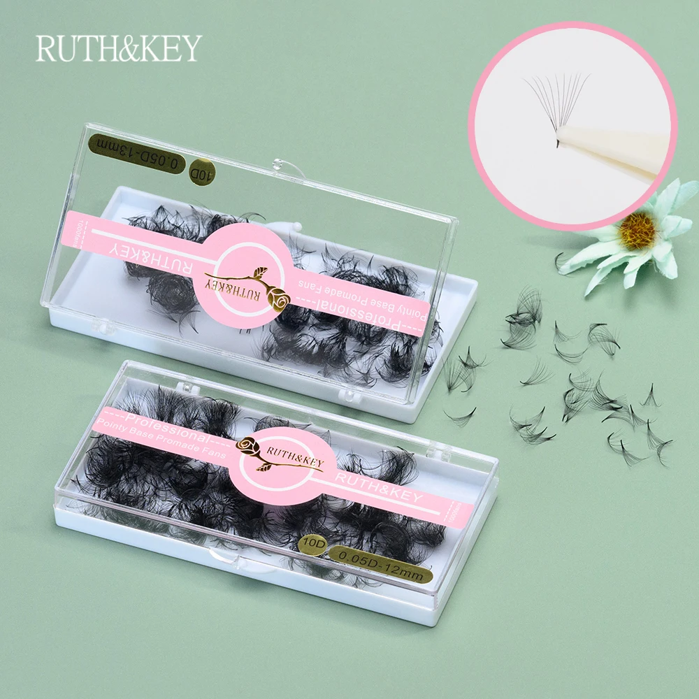 

1000 Fans 3D-14D Promade Loose Fan Lashes Eyelash Extensions Thin Pointy Base Premade Lash Fans Stem Sharp Russian Volume Lash