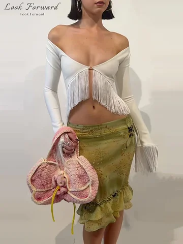 Женские укороченные топы из полиэстера