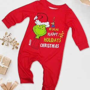 Set Weihnachtspyjama, GRC -Cartoon -Print -Pyjama, Kleidung für Erwachsene und Kinder, Baby -Overall, Hundekleidung, Weihnachtskleidung, 2024 10 Hauptverkaufskleidung für dieselbe Familie - №4