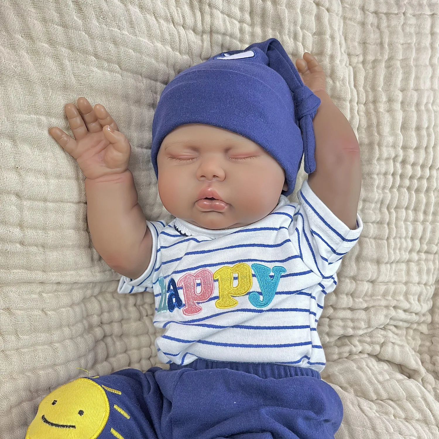 BZDOLL Śpiąca Lalka Reborn 50 cm (20 cali) Realistyczna, z Materiałowym Ciałem, Naturalna Skóra 3D, Grubaska, Modny Prezent Urodzinowy dla Dziewczynki