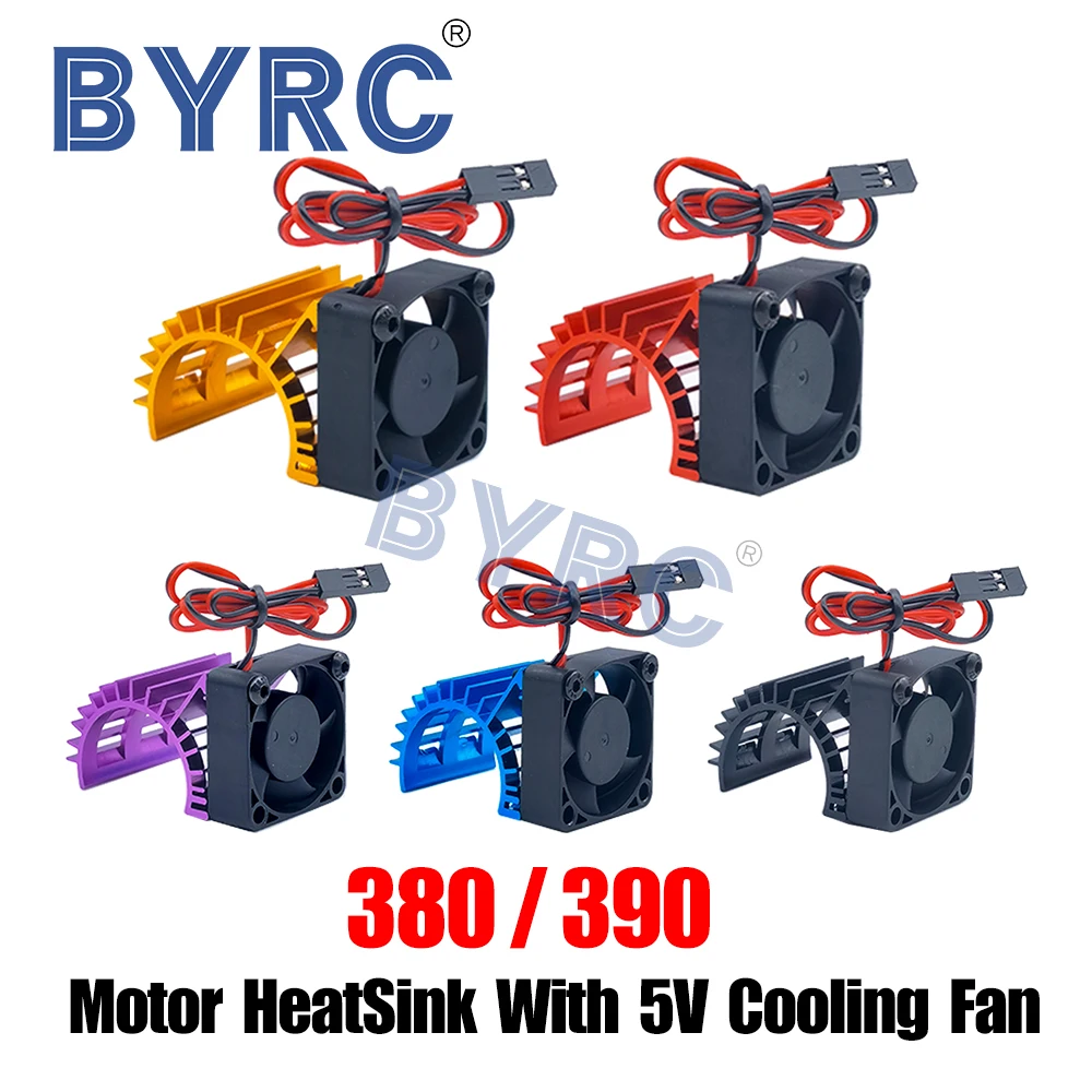 Aluminum 380/390 Motor Heatsink Cover With 5V Cooling Fan JR Plug For 1/16 RC Model Car Boat