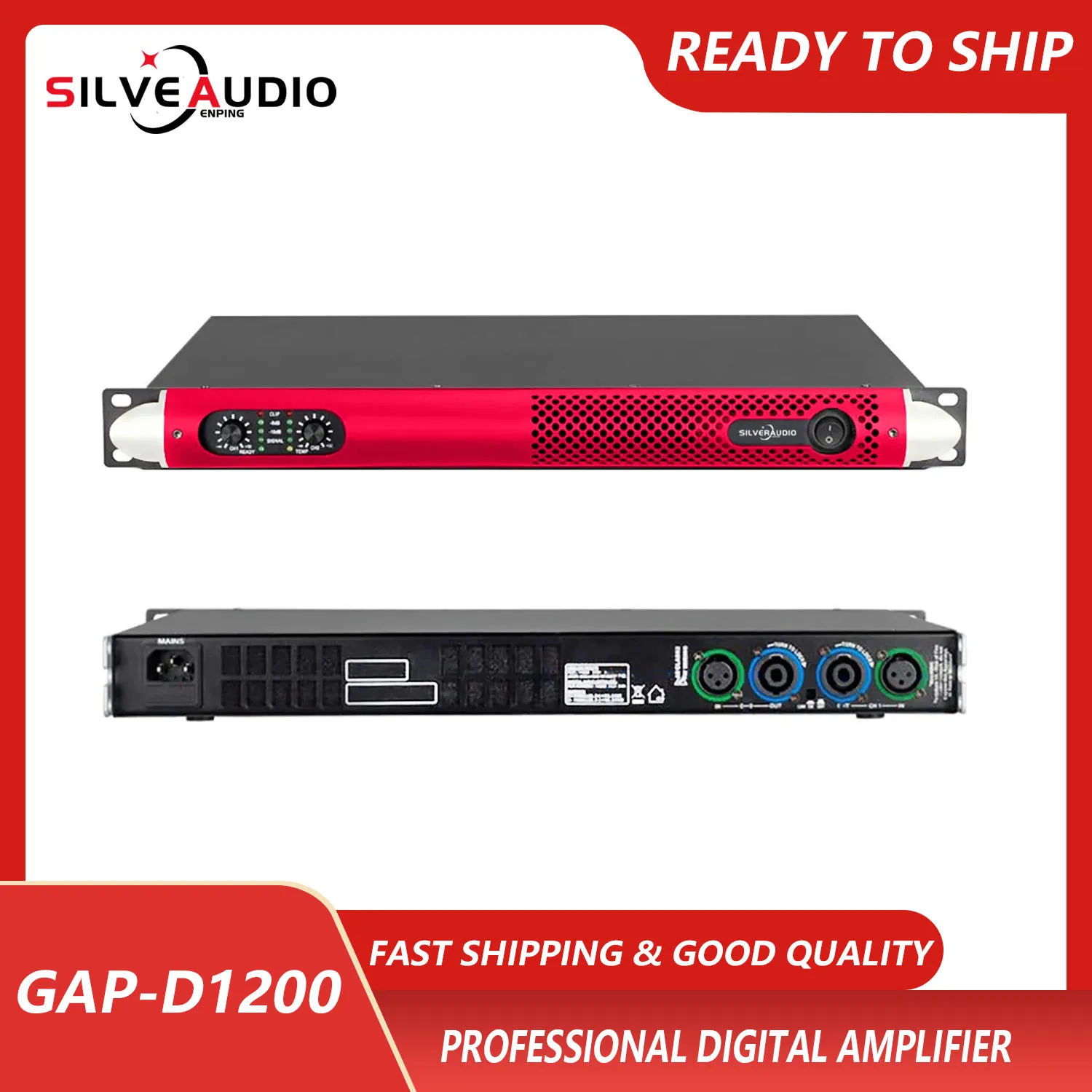 GAP-D1200 Professional 600W*2 power amp 2 channel audio high power amplifier for Disco outdoor concerts