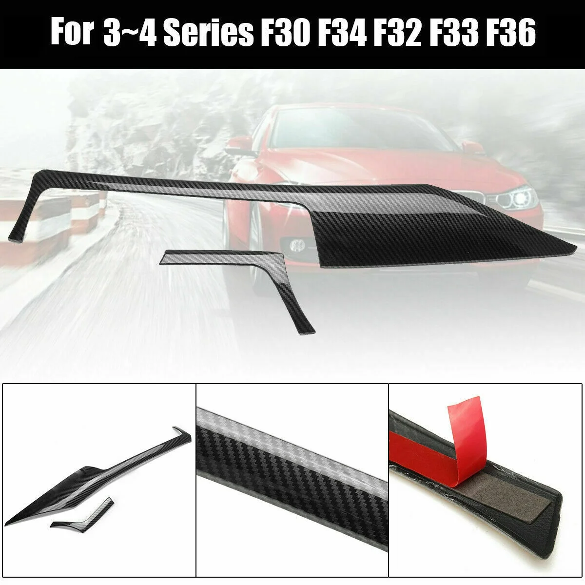 Rivestimento del pannello di controllo centrale del rivestimento interno in fibra di carbonio Abs Look per-Bmw F30 F34 F32 F33 F36 2013-2019