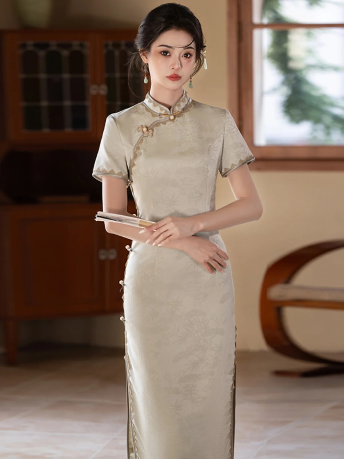 

Новинка: Женское платье в китайском стиле, приталенное, винтажное, для повседневной носки, весна-лето