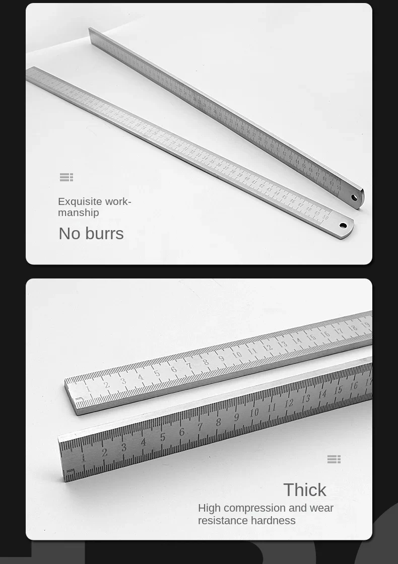 Dual-Purpose Stainless Steel Ruler -50cm / 20inch Professional Measuring Tool & Emergency Window-Breaking Lifesaver