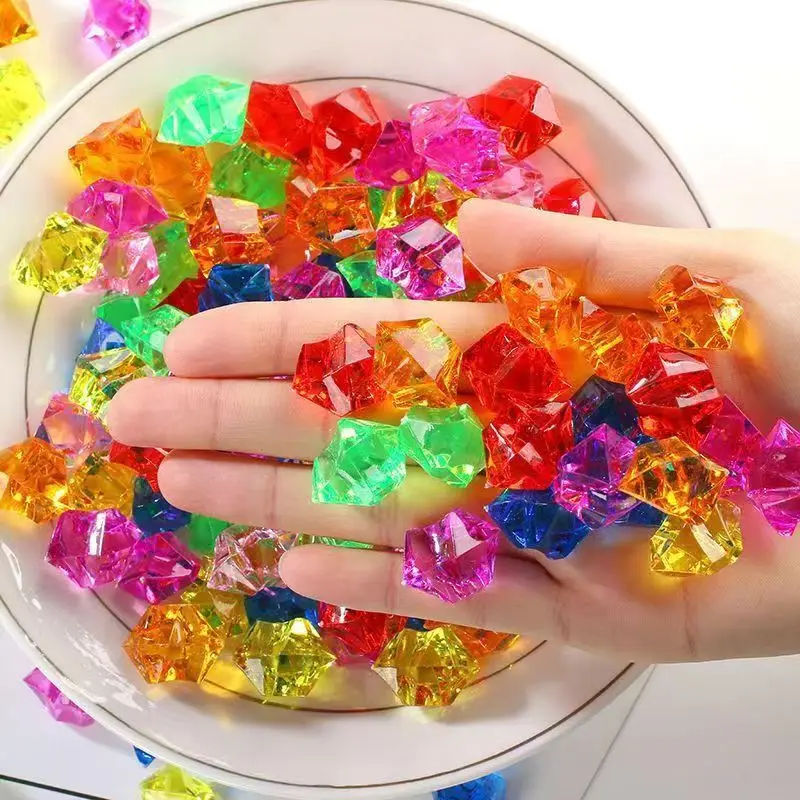 50PCS Acrylic Ice Rocks Crystals Gems Pirate Treasure Toys Diamonds Kids Birthday Party Favors Stocking Stuffers Gifts