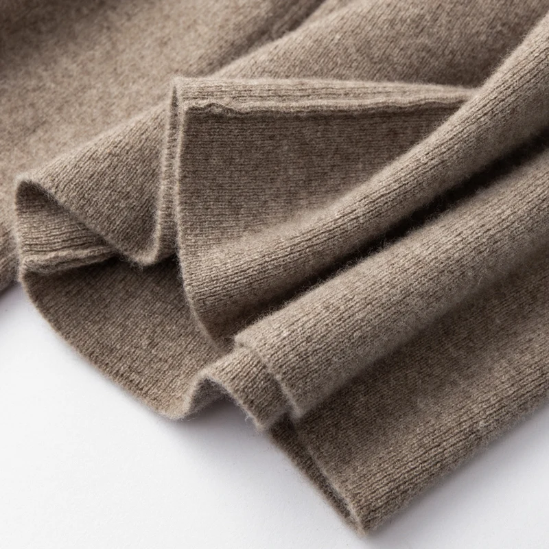 Pantalones de pierna ancha de cachemira pura para mujer, pantalón de piso recto de cintura alta, suelto, informal, 2024 de lana, otoño e invierno,