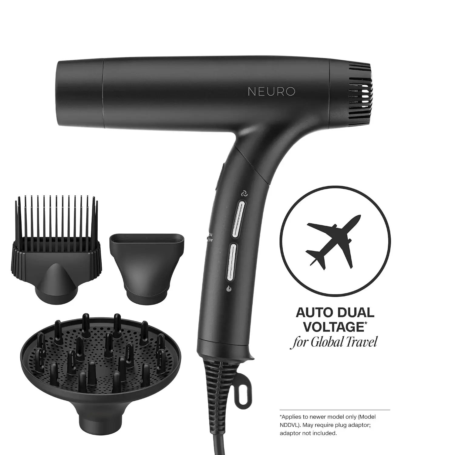 Folding Professional Travel Hair Dryer Auto Dual Voltage Worldwide Use Lightweight Portable Includes Storage Bag