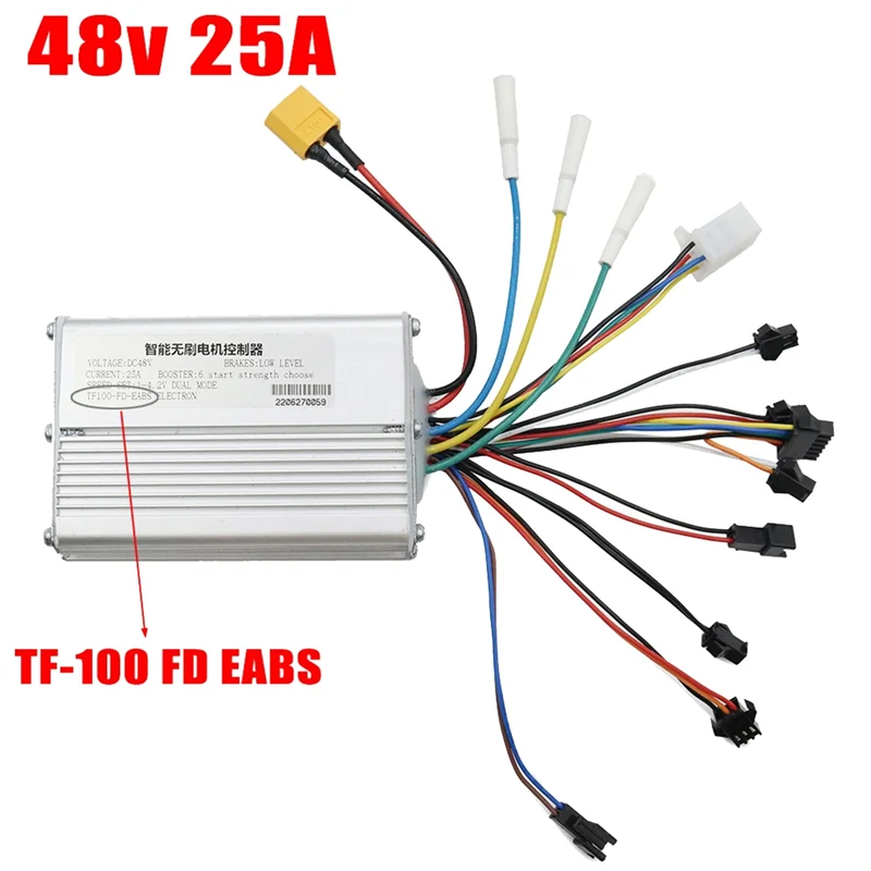 Kit de controlador de patinete eléctrico, tablero con pantalla de TF-100, botón de interruptor para KUGOO M4, 48V, 25A
