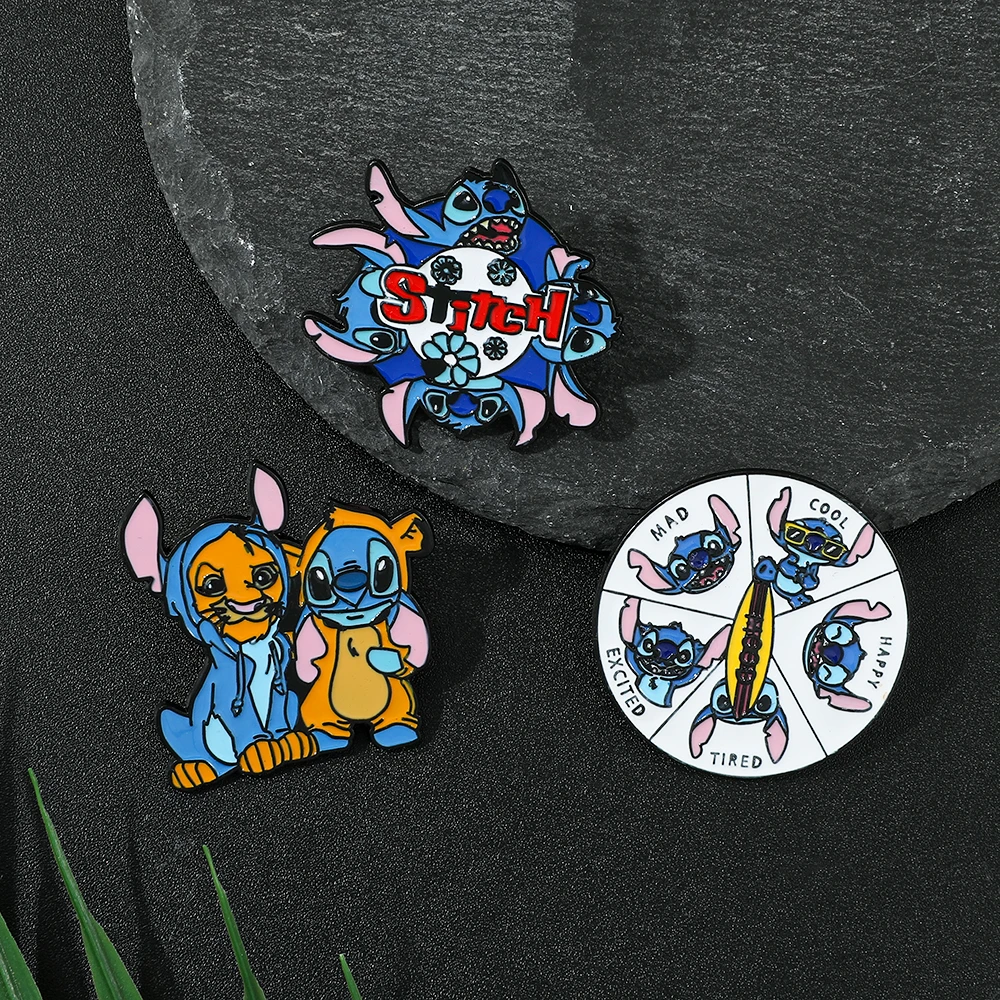 Broche creativo de 3 uds., bonito punto y León Simba, imagen de dibujos animados, Pin esmaltado, joyería para mochila, insignia de Metal, accesorios de regalo