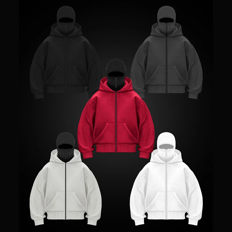 

Men Y2K goth harajuku winter new Double hoodies official-websitenew item double hooded sweatshirt Balaclava sweatshirt Unisex