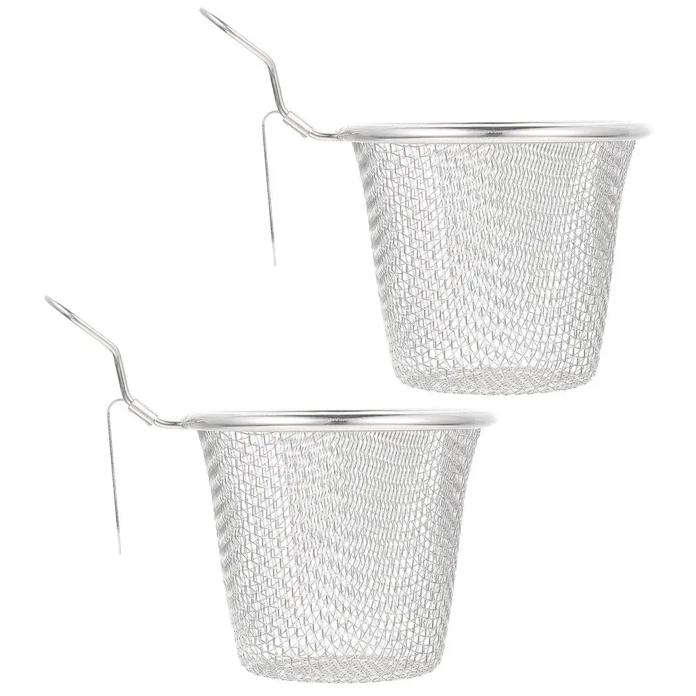 Stainless Steel Hot Pot Strainer Spoon 2 Piece Set Fine Mesh Skimmer for Noodles Soup Grease Filtering