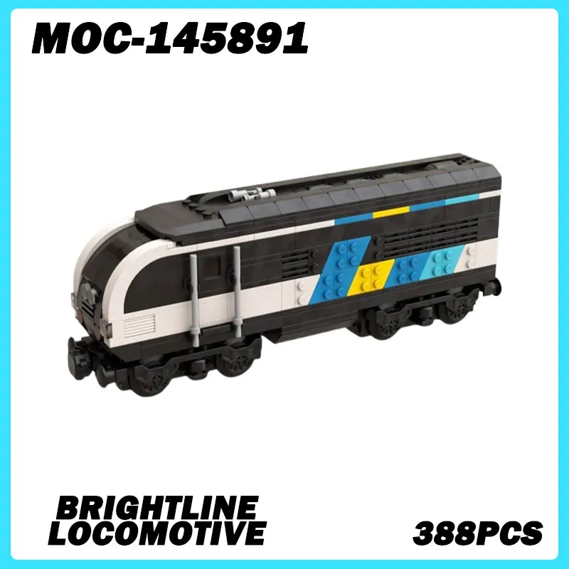 

MOC- 145891 Серия мини-поезд Brightline Локомотив Коллекционная образовательная модель Кирпичная головоломка Игрушка на день рождения Детские подарки 388 шт.