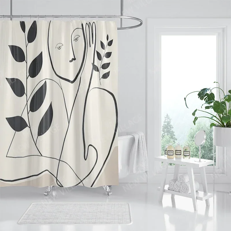 Waterproof fabric shower curtains Bathroom curtain accessories 180x200 Bath curtain for shower 240*200 nordic boho decoration