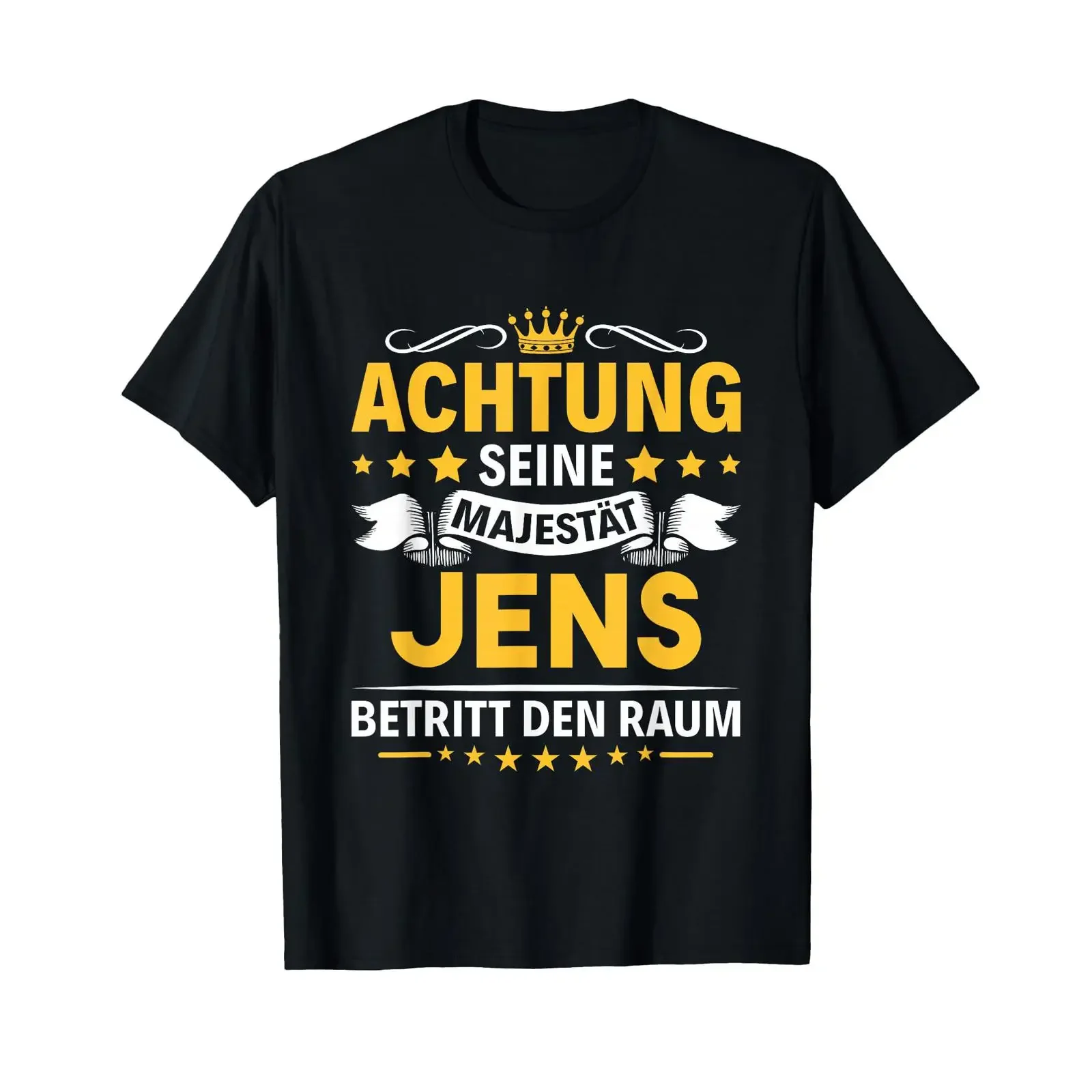 Ihr Majestät, mein Name ist Jens. T-Shirt im Vintage-Look, gewaschene Designerkleidung, weich, atmungsaktiv, Streetwear, bequem.