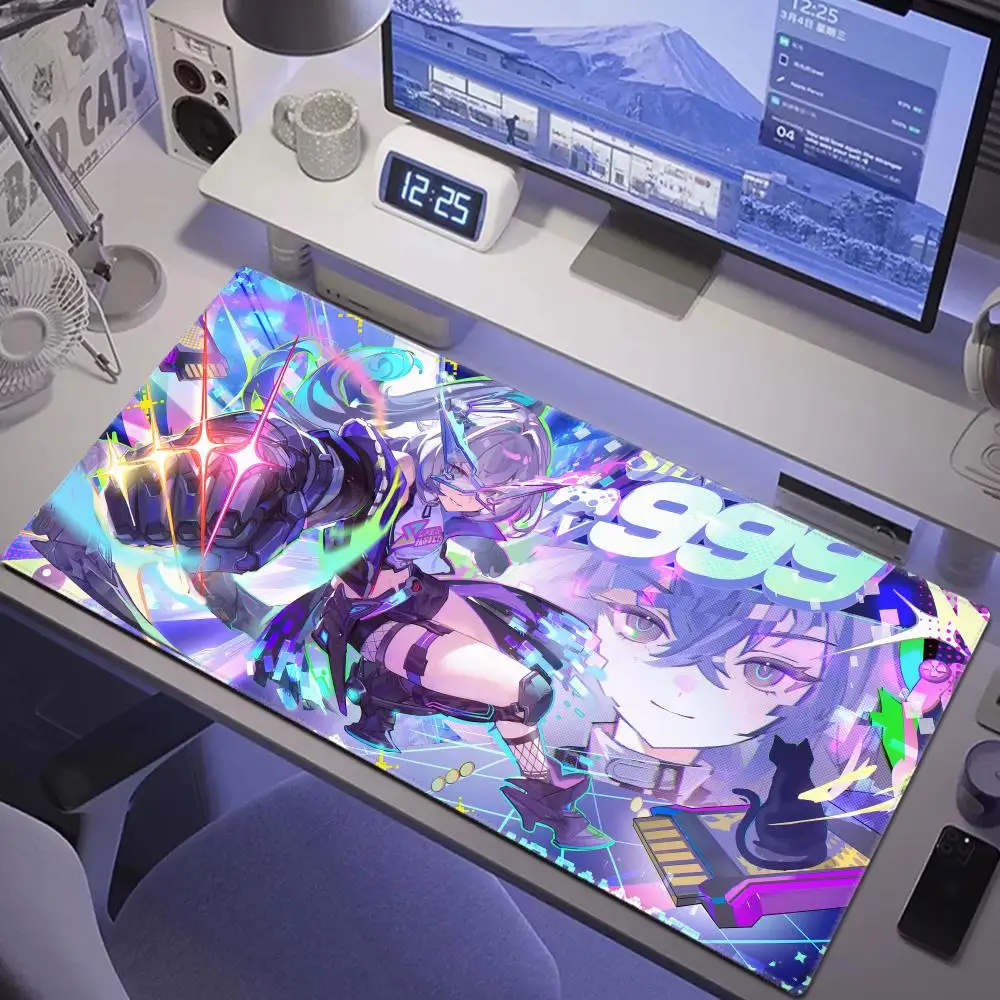 XXL HYBXAXC HSR Honkai Star Rail Silver Wolf LV.999 overlock Gaming Keyboard Anime Girl Kawaii Mouse Pad HD printing Desk Mat