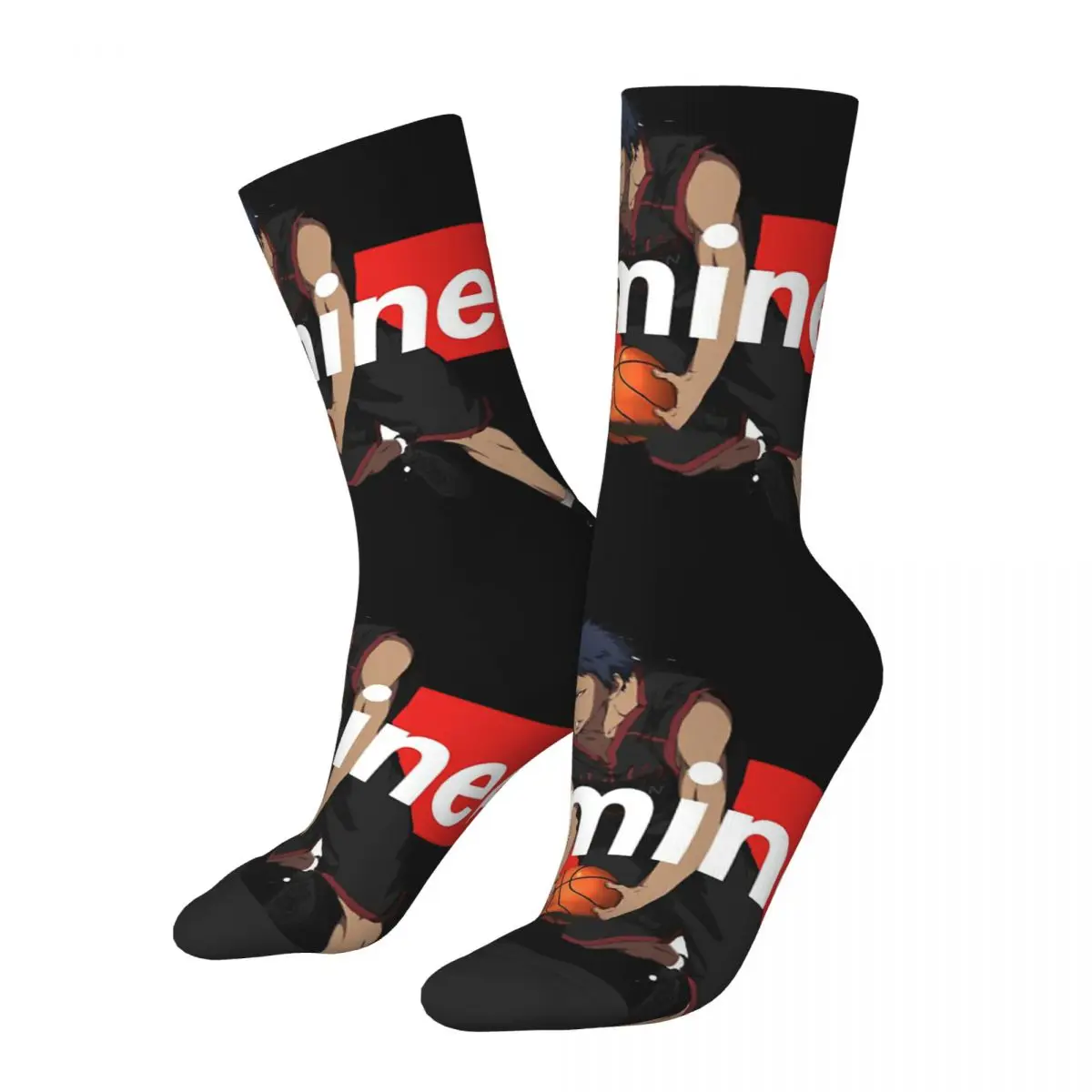 Funny Crazy Compression Sock for Men Daiki Hip Hop Vintage Kuroko No Basket Sports Anime Series Happy Seamless Boys Crew Sock