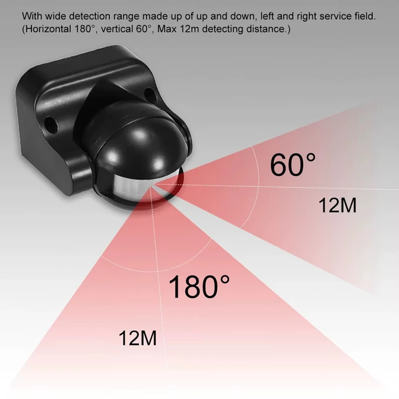 AC 110V-240V PIR interruptor de Sensor de movimiento por infrarrojos detección de movimiento de 180 grados tiempo de retardo ajustable impermeable