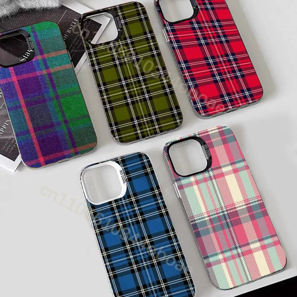 

Beautiful Plaid Fabric Pattern Phone Case For iPhone 17,16,15,14,13,12,11,Pro,MAX,Plus TPU Soft To Skin-friendly Cover