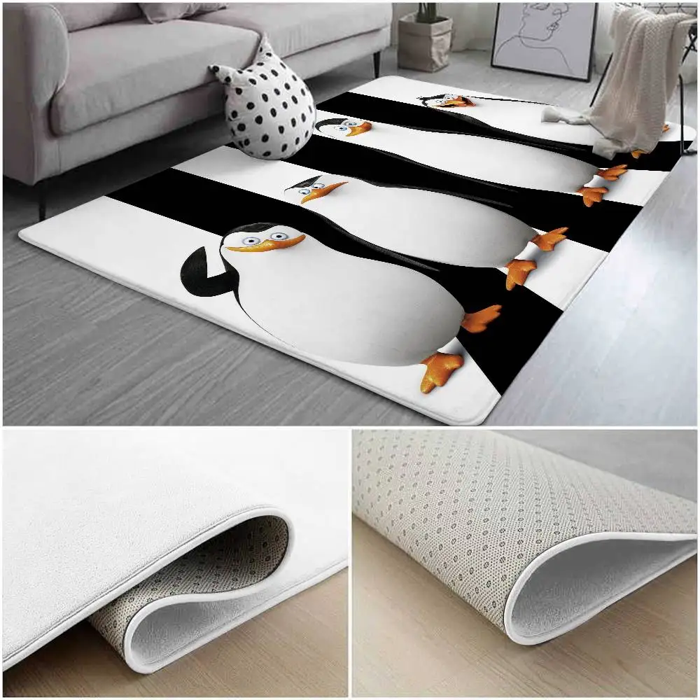 Die P-Pinguine von Madagaskar, Bodenmatte, Badezimmer, saugfähige Matte, einfache Tür, schmutzabweisende Matte, Heim- und Küchenmatte, Fußmatte, Einstiegsmatte