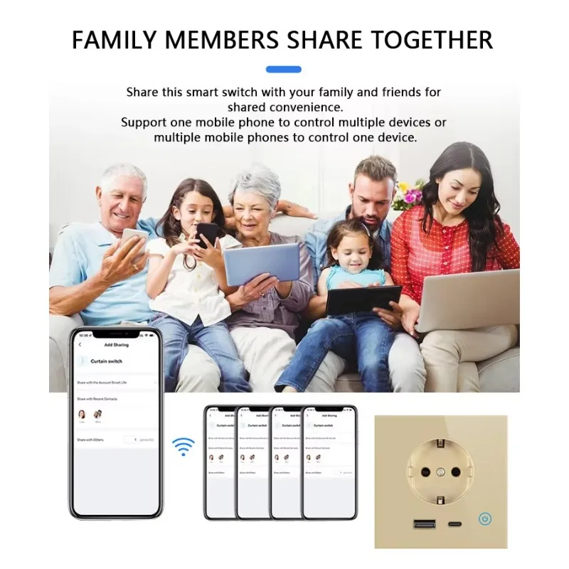 STLF Tuya Smart Wifi/zigbee Univercail Socket Caricatore rapido da 70 W con presa a muro intelligente standard USB Type C UE/USA/UK