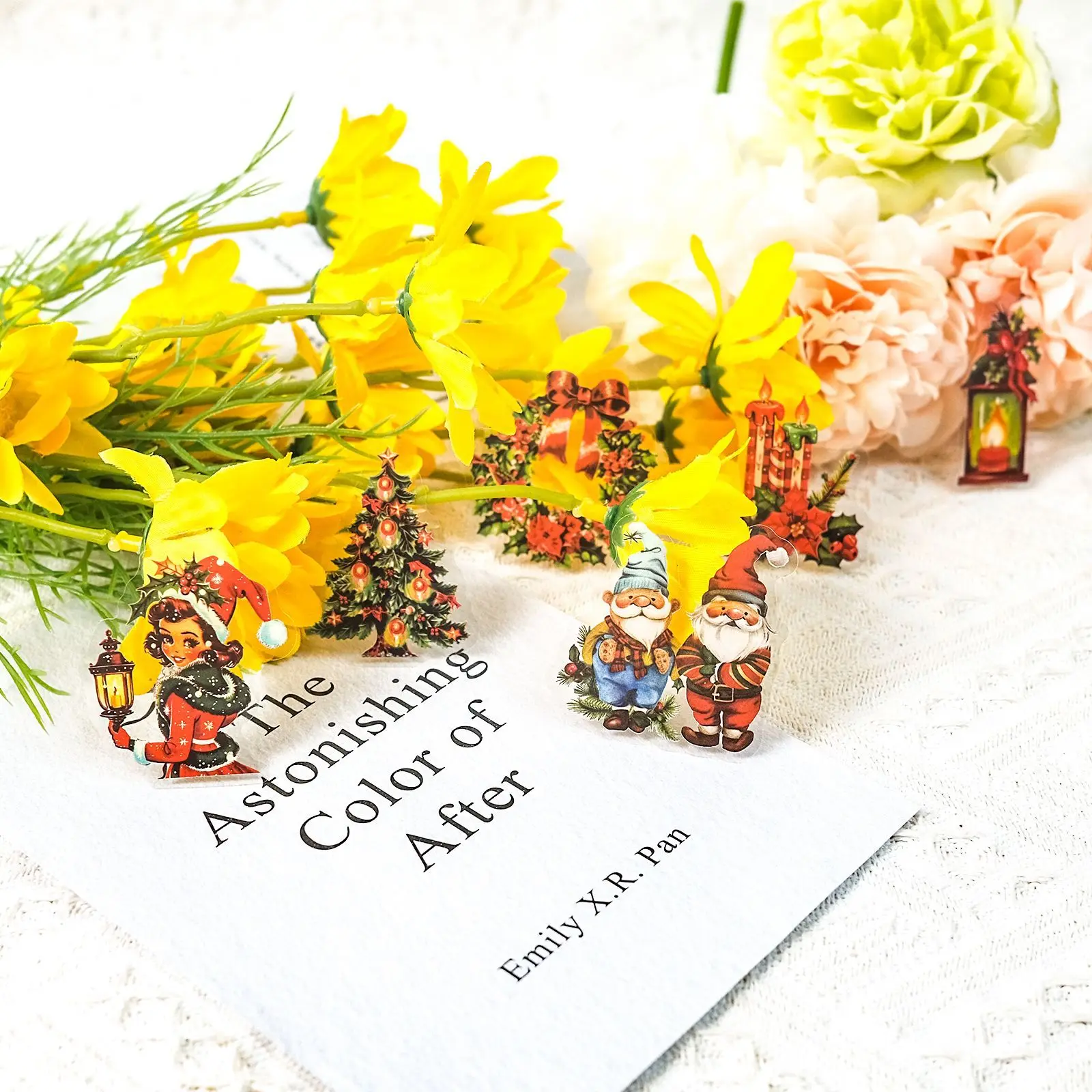 50 قطعة هدية عيد الميلاد سانتا كلوز ملصقات الحيوانات الأليفة للأطفال DIY بها بنفسك ألبوم اليدوية الإبداعية صياغة الشارات المحمول سجل القصاصات الهاتف