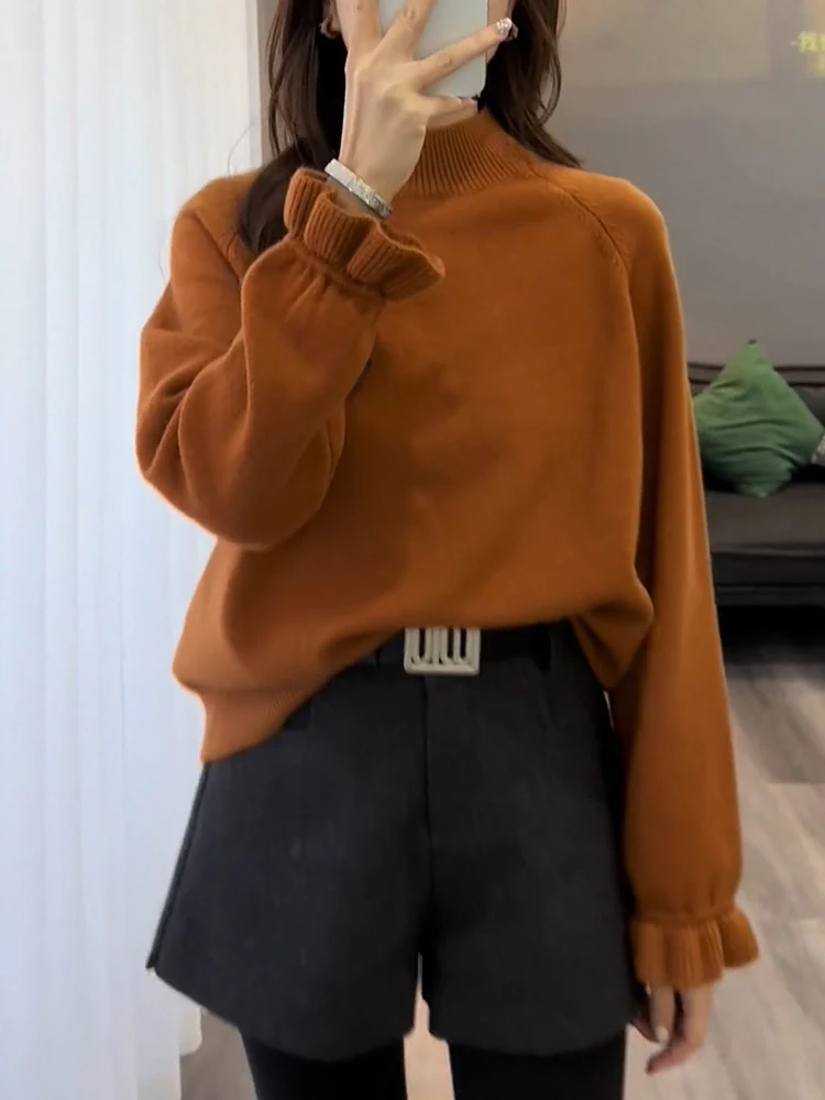 

Стильная корейская повседневная трикотажная одежда, модная верхняя одежда больших размеров для осени и зимы, для поездок на работу, Snow Dr Yu