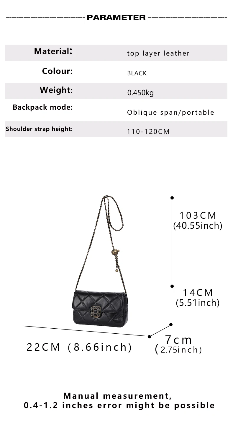 Aidrani Tasche für Damen aus echtem Leder, Sommer-Schultertasche mit Kette, neue kleine Tasche mit goldenem Ball, Diamantketten-Umhängetasche. – Detail 5