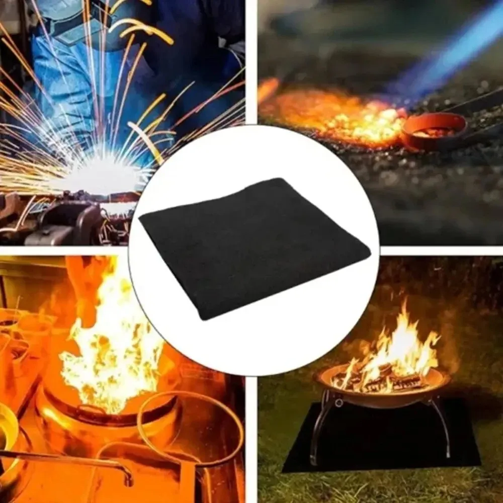 

100*100cm Carbon Fiber Felt Black Fireproof Welding Protective Blanket High-temperature Resistant Flame-retardant