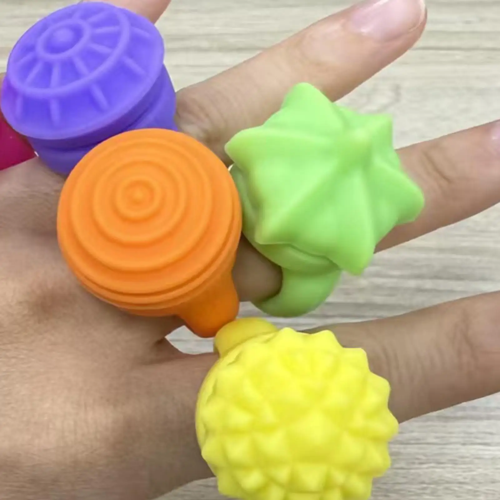 Kids Fidget Ring 12 Pieces Calming Textured Rings Silicone Fidget Toys For Kids Adults Play Classroom School Home Travel