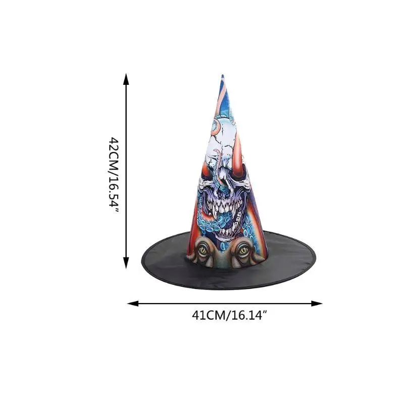 R1we polvo crânio cone bruxa chapéu presentes halloween moderno cosplay festa orname