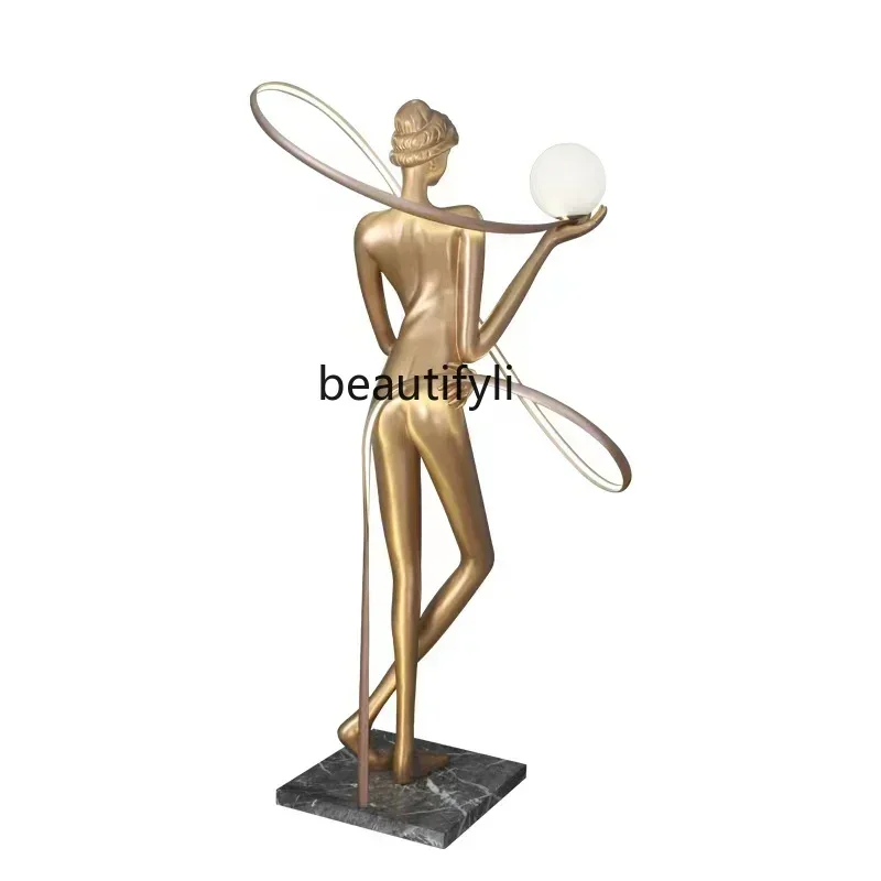 

Floor Exercise Ribbon Muse Sculpture Floor Lamp Bar Restaurant Culture and Sports Venue OrnamentHY