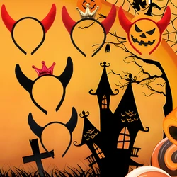 Disney Happy Halloween Skeleton Headbands Women Mickey Mouse Hairband Girl Cosplay Devil Hair Accessories Kid Holiday Party Gift