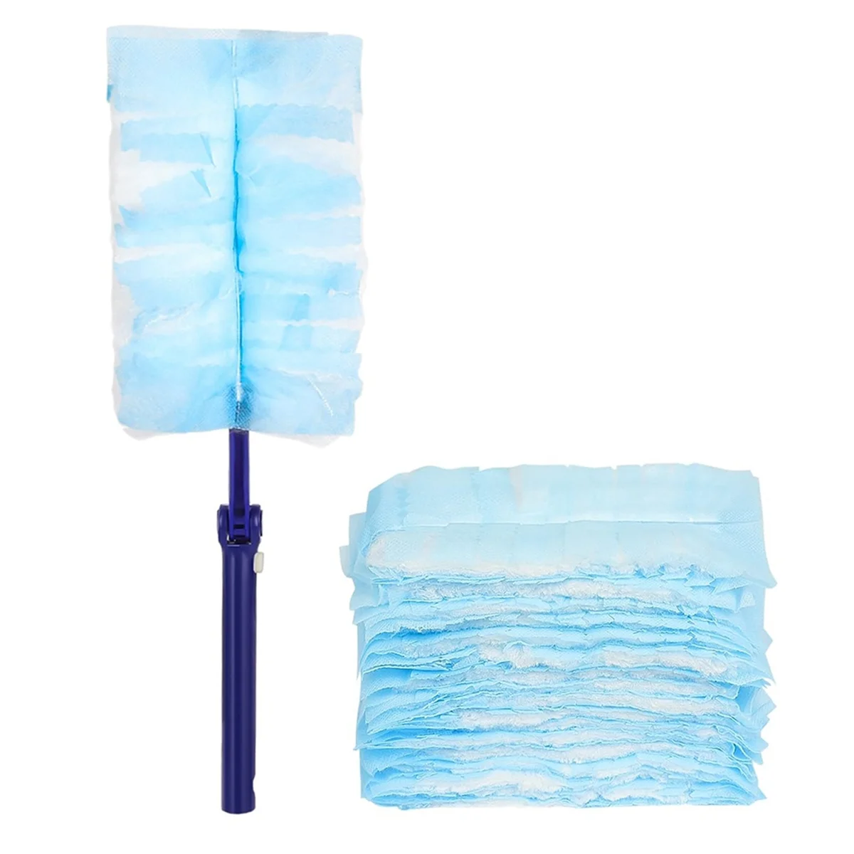 30 Pieces Duster Refills with 1 Long Handle, Disposable Duster Refills Compatible for Swiffer