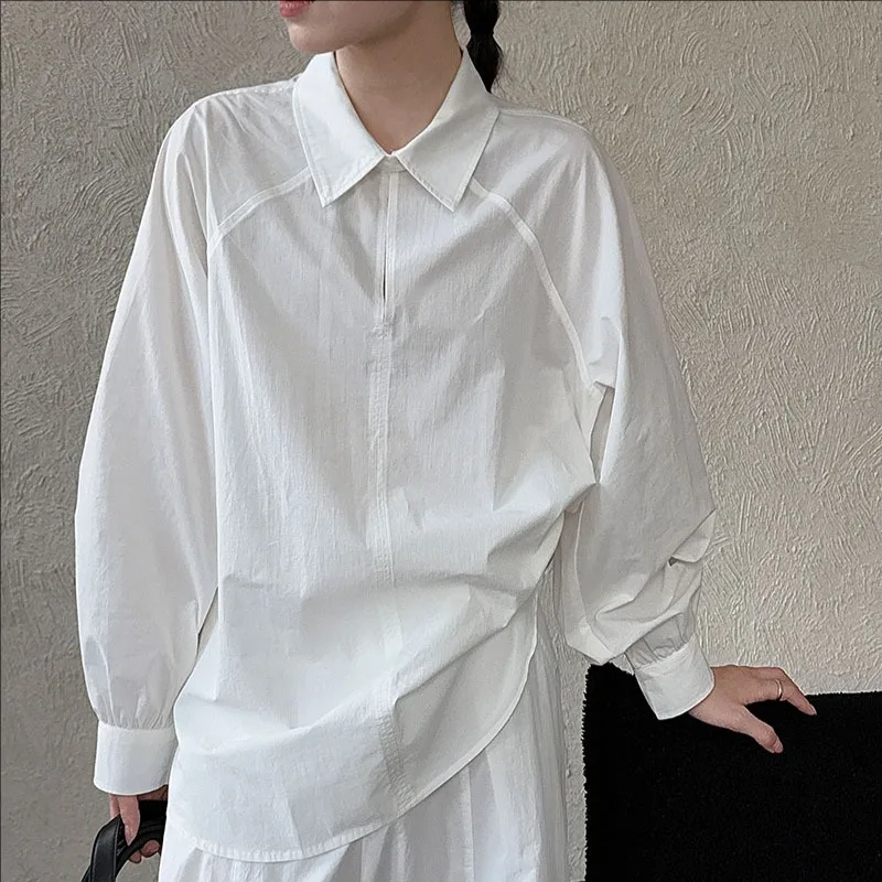 

Autumn clothing 2025 new casual loose long sleeves shirt simple pullover top women
