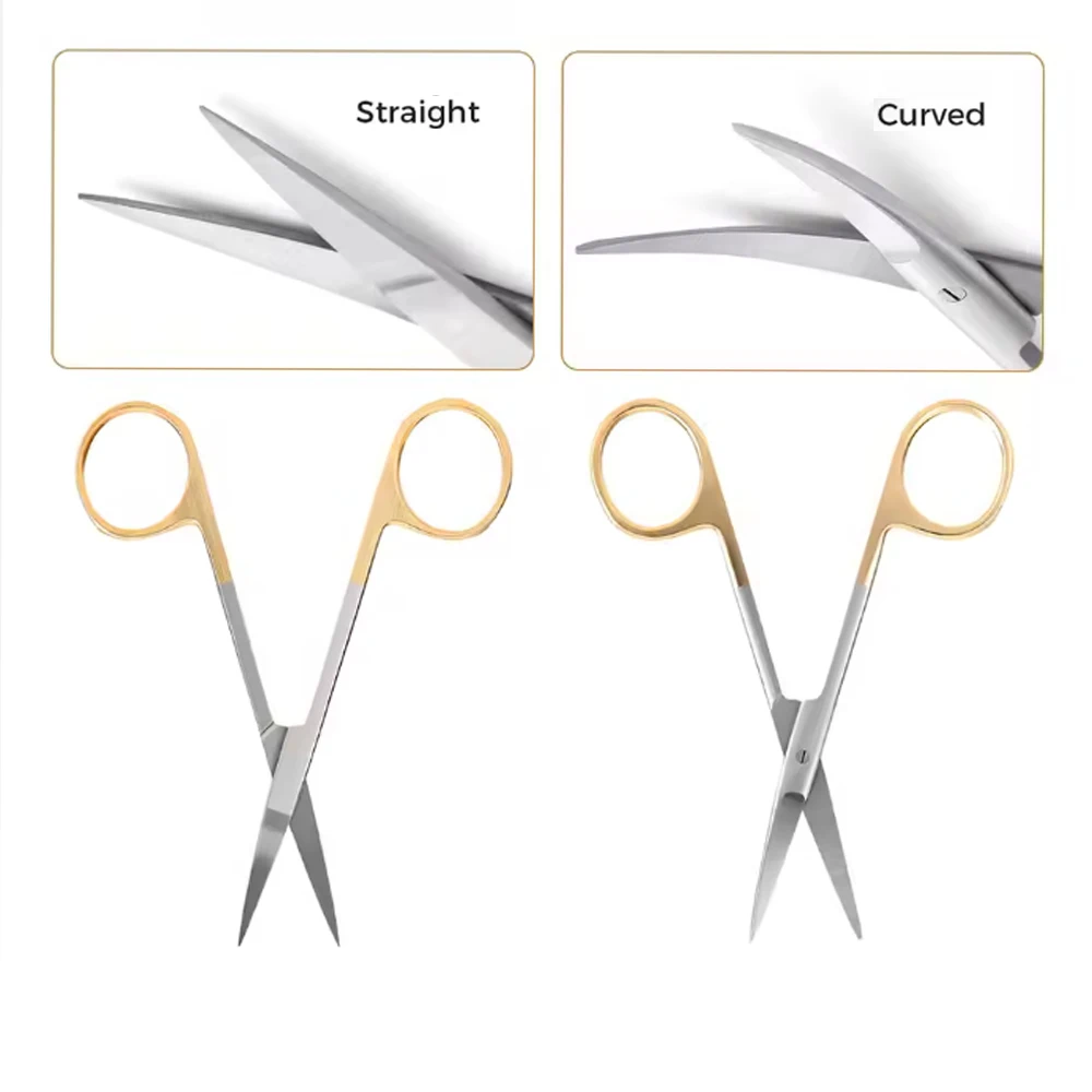 

Surgical Scissors and Tweezers for Medical Dental Use Straight Curved Tip Instruments for Surgery Oral Care Kit