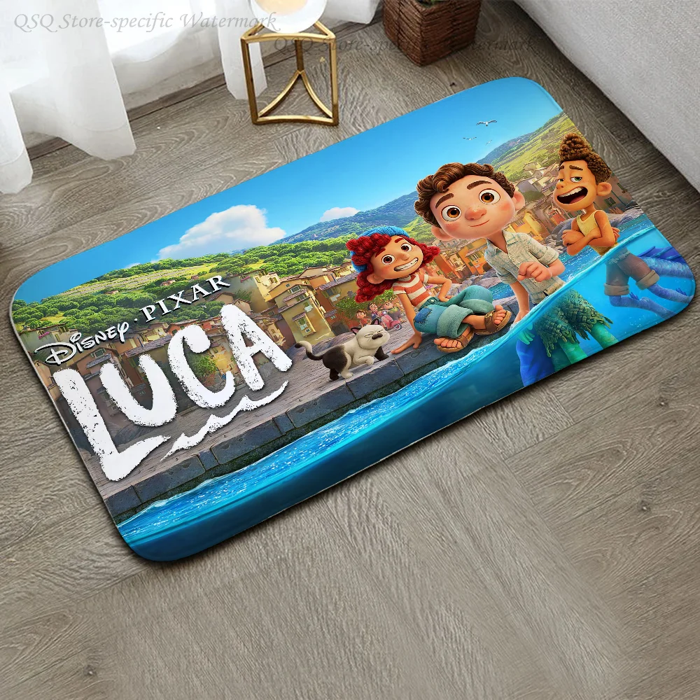 1pc MINISO Disney Luca Floor Mat Floor Mat Anti-Slip Kitchen Bedroom Handmade Tufted Rug Carpet Living Room Entrance Rug