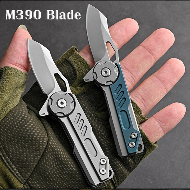 M390  Folding Knife Quickly Open Mini Pocket Knife High Hardness Handle EDC Outdoor Hunting Equipment Letter Survival Tool