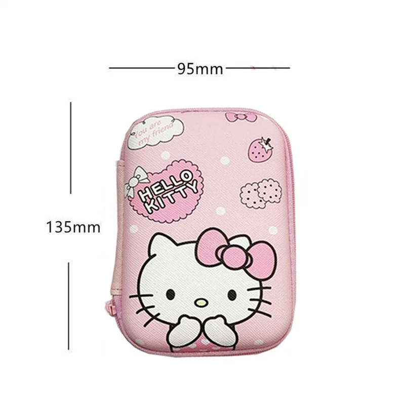 Sanrio Hello Kitty Data Cable Storage Bag Anime Portable Organizer Carry Case for Headphones Cartoon Electronics Accessories