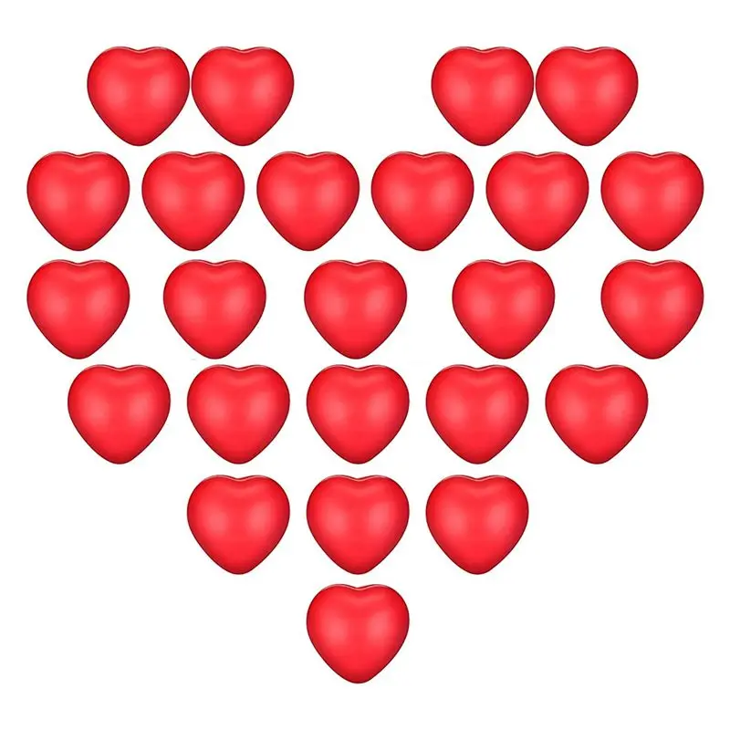 

Набор из 24 антистресс-мячиков в форме красных сердец ко Дню святого Валентина, антистресс-мячи для школьных карнавалов, наполнители для подарочных пакетов на вечеринку ко Дню святого Валентина