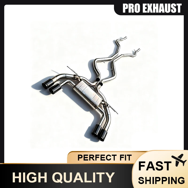 

PRO SS304 Mid-Tail Downpipe Exhaust System Dual-Side Quad-Exit with Valves for BMW F85 X5M F86 X6M