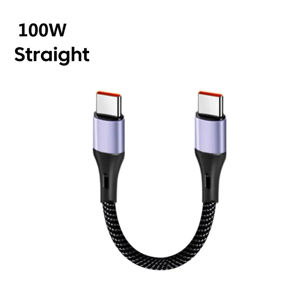 66W/100W fast charging data cable Straight head/elbow USB to Type C/Dual Type C cable 0.3m short cable for iPhone 15 Xiaomi