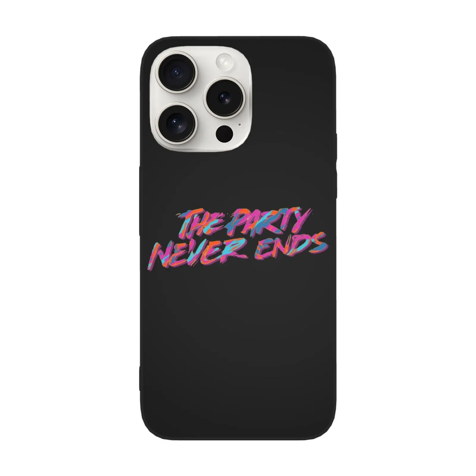 The Party Never Dies Hip Hop Graphic Vintage Phone Case for iPhone 15 14 13 Pro Max Plus Mini Fundas For Apple Cover