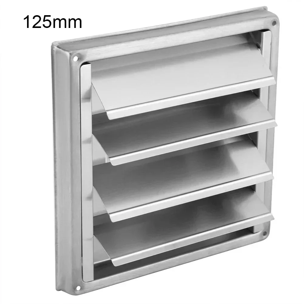 125/150mm Stainless Steel Movable Square Vents External Wall Rain Cap For Tumble Dryer Vents Hoses Bathroom Vents