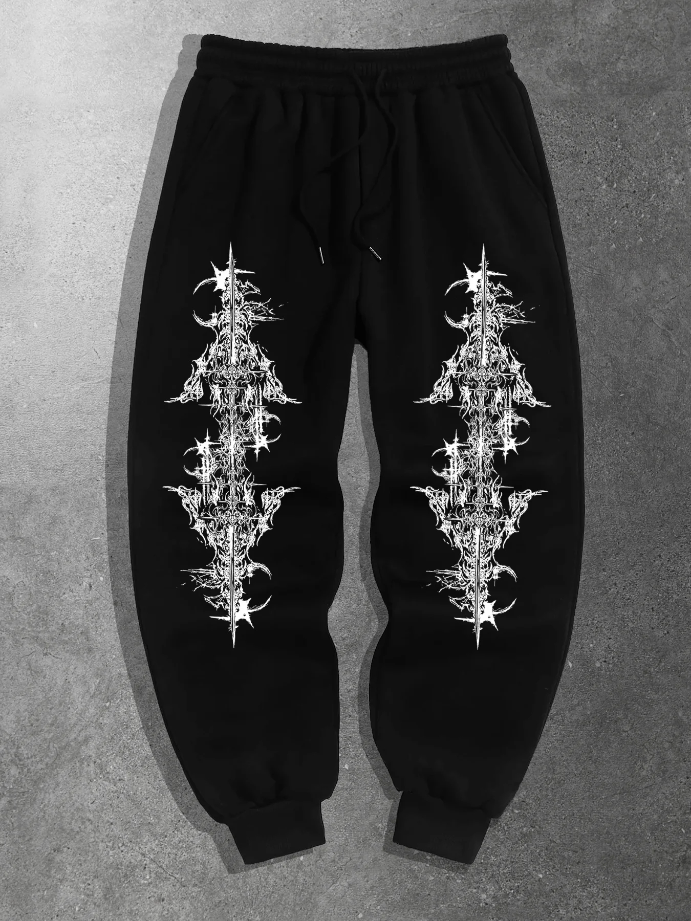 Gothic dark style men's casual sports jogging pants for school and winter season, new design